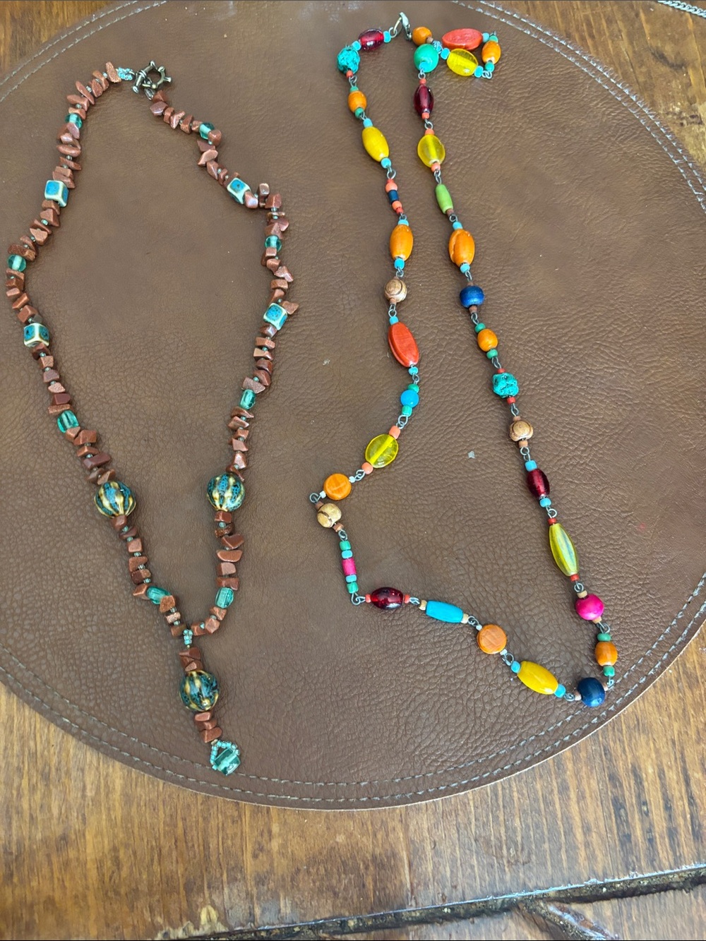 Vintage Multicolor Beaded Necklace and a boho handcrafted, artisan-made necklace